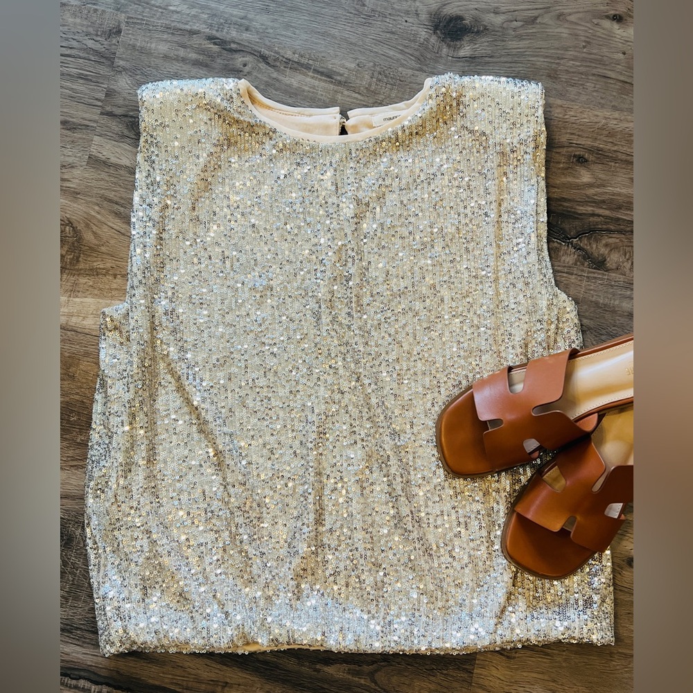 💙Maurices Sequin Sleeveless Top - Cream